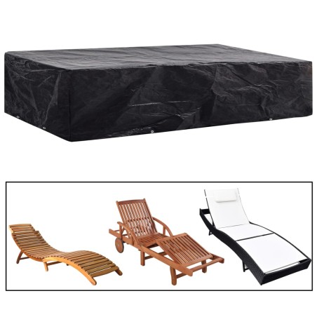 vidaXL Fundas de muebles de jardín 2 uds 8 ojales 218x77x55 cm
