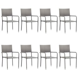 vidaXL Set de comedor jardín 9 pzas ratán sintético gris antracita