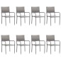 vidaXL Set de comedor jardín 9 pzas ratán sintético gris antracita