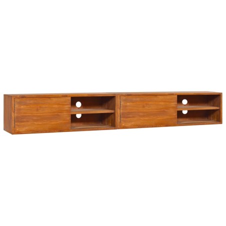 vidaXL Mueble de TV de pared madera maciza de teca 180x30x30 cm