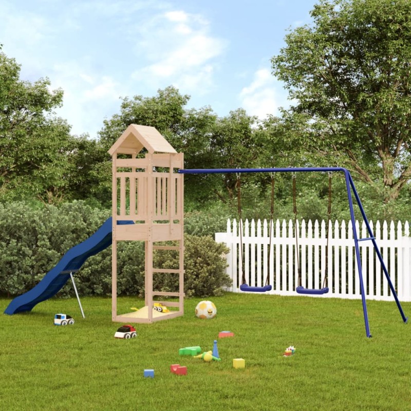 vidaXL Parque infantil de exterior madera maciza de pino vidaXL Parque infantil de exterior madera maciza de pino