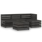 vidaXL Set de muebles de jardín 5 pzas madera de pino impregnada gris