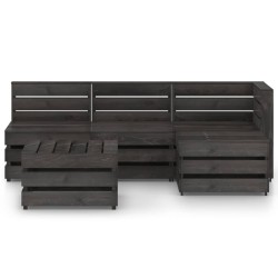 vidaXL Set de muebles de jardín 5 pzas madera de pino impregnada gris