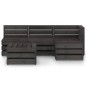 vidaXL Set de muebles de jardín 5 pzas madera de pino impregnada gris