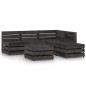 vidaXL Set de muebles de jardín 6 pzas madera de pino impregnada gris vidaXL Set de muebles de jardín 6 pzas madera de pino impregnada gris