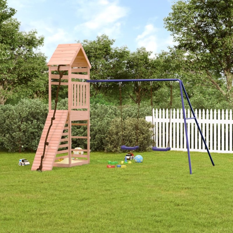 vidaXL Parque infantil de exterior madera maciza Douglas