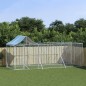 vidaXL Perrera de exterior con techo acero galvanizado plata 6x2x2,5 m