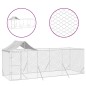 vidaXL Perrera de exterior con techo acero galvanizado plata 6x2x2,5 m