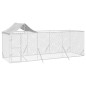 vidaXL Perrera de exterior con techo acero galvanizado plata 6x2x2,5 m