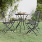 vidaXL Set de comedor de jardín 5 pzas malla metal expandido antracita vidaXL Set de comedor de jardín 5 pzas malla metal expandido antracita