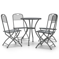 vidaXL Set de comedor de jardín 5 pzas malla metal expandido antracita