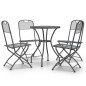 vidaXL Set de comedor de jardín 5 pzas malla metal expandido antracita vidaXL Set de comedor de jardín 5 pzas malla metal expandido antracita