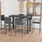 vidaXL Muebles de bar de jardín 7 pzas ratán PE reposabrazos gris vidaXL Muebles de bar de jardín 7 pzas ratán PE reposabrazos gris