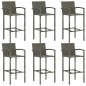 vidaXL Muebles de bar de jardín 7 pzas ratán PE reposabrazos gris vidaXL Muebles de bar de jardín 7 pzas ratán PE reposabrazos gris