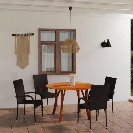 vidaXL Juego de comedor para jardín 5 piezas marrón