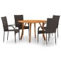 vidaXL Juego de comedor para jardín 5 piezas marrón vidaXL Juego de comedor para jardín 5 piezas marrón