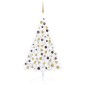 vidaXL Medio árbol de Navidad con luces y bolas blanco 120 cm vidaXL Medio árbol de Navidad con luces y bolas blanco 120 cm