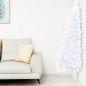 vidaXL Medio árbol de Navidad con luces y bolas blanco 120 cm vidaXL Medio árbol de Navidad con luces y bolas blanco 120 cm