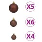 vidaXL Medio árbol de Navidad con luces y bolas blanco 120 cm vidaXL Medio árbol de Navidad con luces y bolas blanco 120 cm