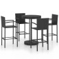 vidaXL Conjunto de bar para jardín 5 piezas ratán sintético negro vidaXL Conjunto de bar para jardín 5 piezas ratán sintético negro