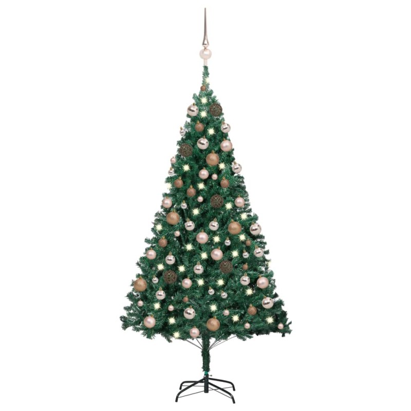 vidaXL Árbol de Navidad preiluminado con luces y bolas verde 120 cm vidaXL Árbol de Navidad preiluminado con luces y bolas verde 120 cm