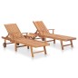 vidaXL Tumbonas 2 uds con mesa madera maciza de teca vidaXL Tumbonas 2 uds con mesa madera maciza de teca