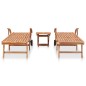 vidaXL Tumbonas 2 uds con mesa madera maciza de teca vidaXL Tumbonas 2 uds con mesa madera maciza de teca
