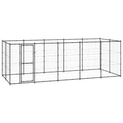 vidaXL Perrera de exterior de acero 12,1 m²