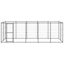 vidaXL Perrera de exterior de acero 12,1 m²
