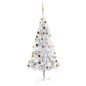 vidaXL Árbol de Navidad preiluminado con luces y bolas plateado 180 cm vidaXL Árbol de Navidad preiluminado con luces y bolas plateado 180 cm