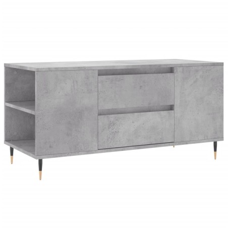 vidaXL Mesa de centro madera ingeniería gris hormigón 102x44,5x50 cm