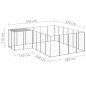 vidaXL Perrera plateada 8,47 m² acero  