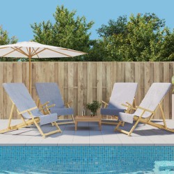 vidaXL Toallas de playa 4 uds tela gris 400 g/m² 60x135 cm