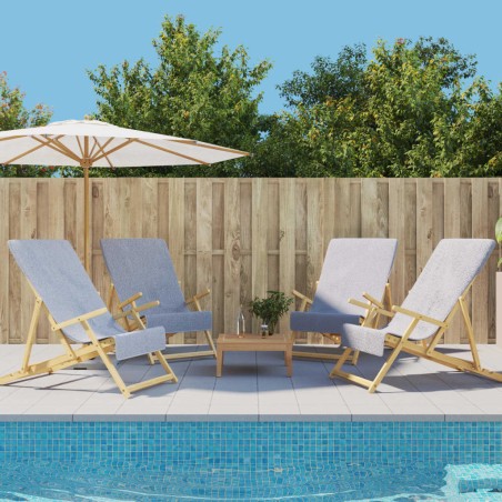vidaXL Toallas de playa 4 uds tela gris 400 g/m² 60x135 cm