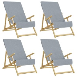 vidaXL Toallas de playa 4 uds tela gris 400 g/m² 60x135 cm