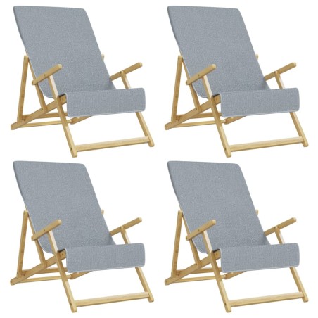 vidaXL Toallas de playa 4 uds tela gris 400 g/m² 60x135 cm