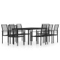 vidaXL Juego de comedor de jardín 9 piezas negro vidaXL Juego de comedor de jardín 9 piezas negro