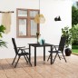 vidaXL Juego de comedor para jardín 3 piezas negro vidaXL Juego de comedor para jardín 3 piezas negro