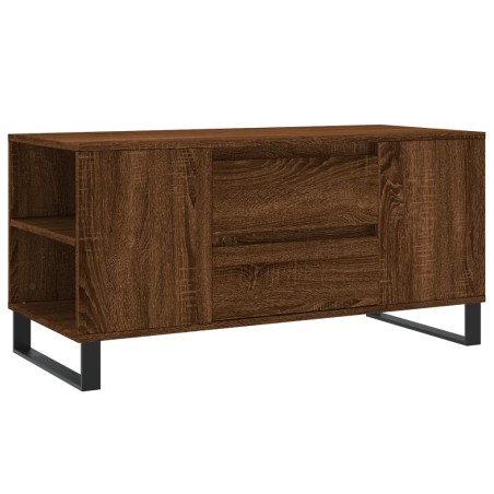 vidaXL Mesa de centro madera de ingeniería marrón roble 102x44,5x50 cm