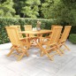 vidaXL Juego de comedor para jardín 7 piezas madera maciza teca