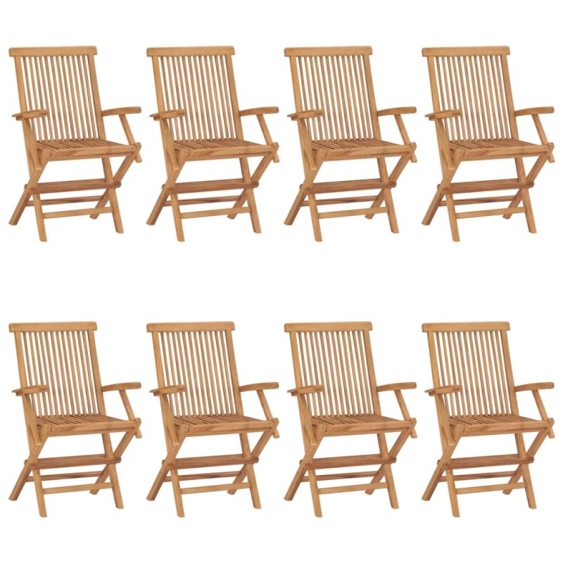 vidaXL Sillas de jardín 8 unidades madera maciza de teca vidaXL Sillas de jardín 8 unidades madera maciza de teca