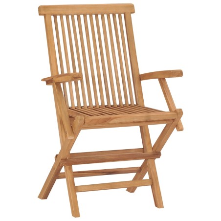 vidaXL Sillas de jardín 8 unidades madera maciza de teca