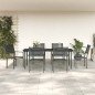 vidaXL Juego de comedor para jardín 7 piezas acero y textilene negro