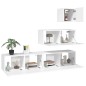 vidaXL Set de muebles para TV 4 piezas madera contrachapada blanco