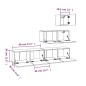 vidaXL Set de muebles para TV 4 piezas madera contrachapada blanco