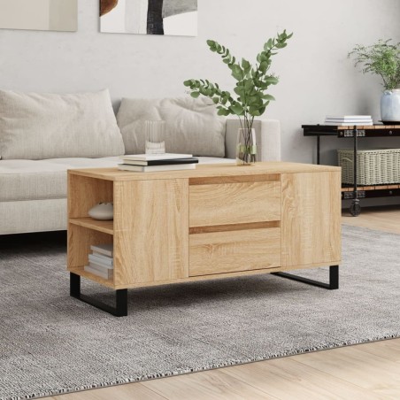 vidaXL Mesa de centro madera de ingeniería roble Sonoma 102x44,5x50 cm