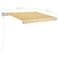 vidaXL Toldo retráctil automático amarillo y blanco 350x250 cm vidaXL Toldo retráctil automático amarillo y blanco 350x250 cm