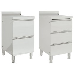 vidaXL Armarios de cocina comercial 2 unidades acero inoxidable 