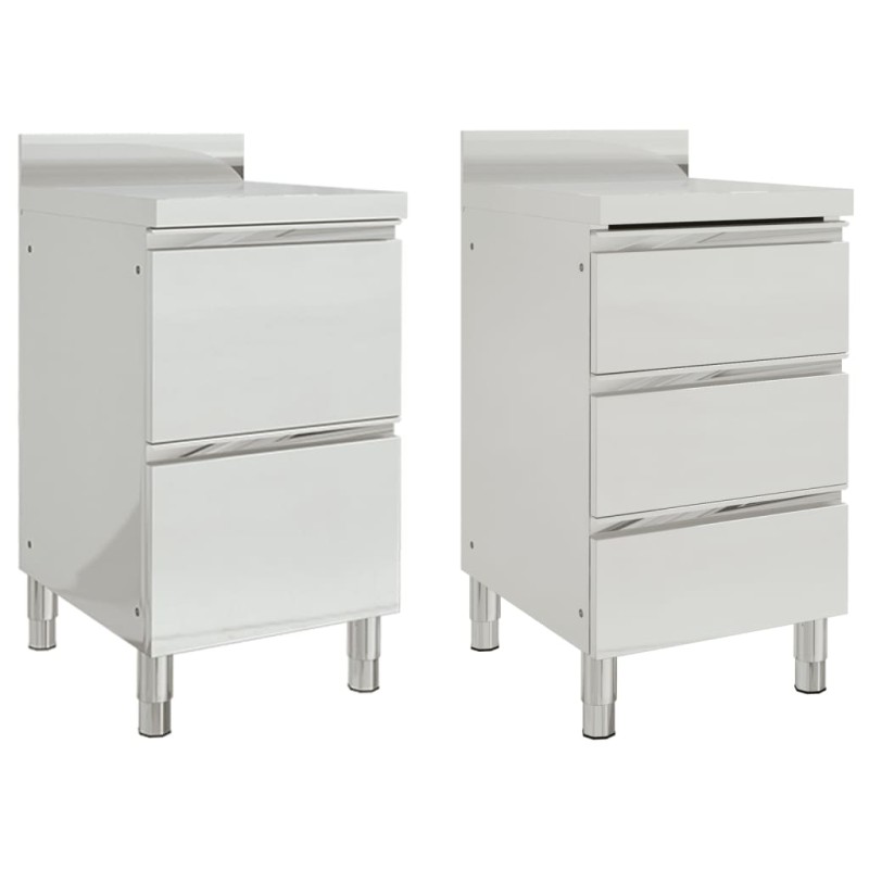 vidaXL Armarios de cocina comercial 2 unidades acero inoxidable vidaXL Armarios de cocina comercial 2 unidades acero inoxidable