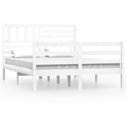 vidaXL Estructura de cama de madera maciza blanca 160x200 cm